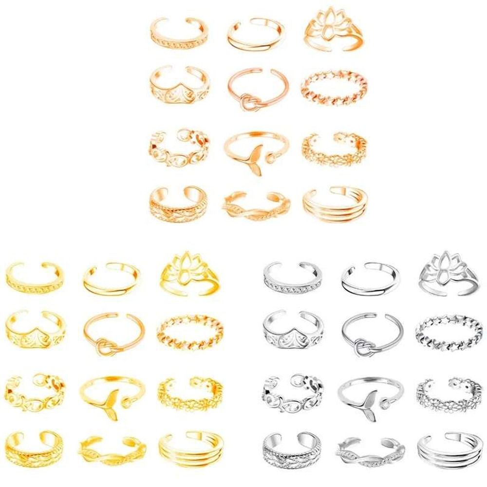 Vintage Fashion Rings - 합금 비치 발가락 액세서리 연꽃 패션