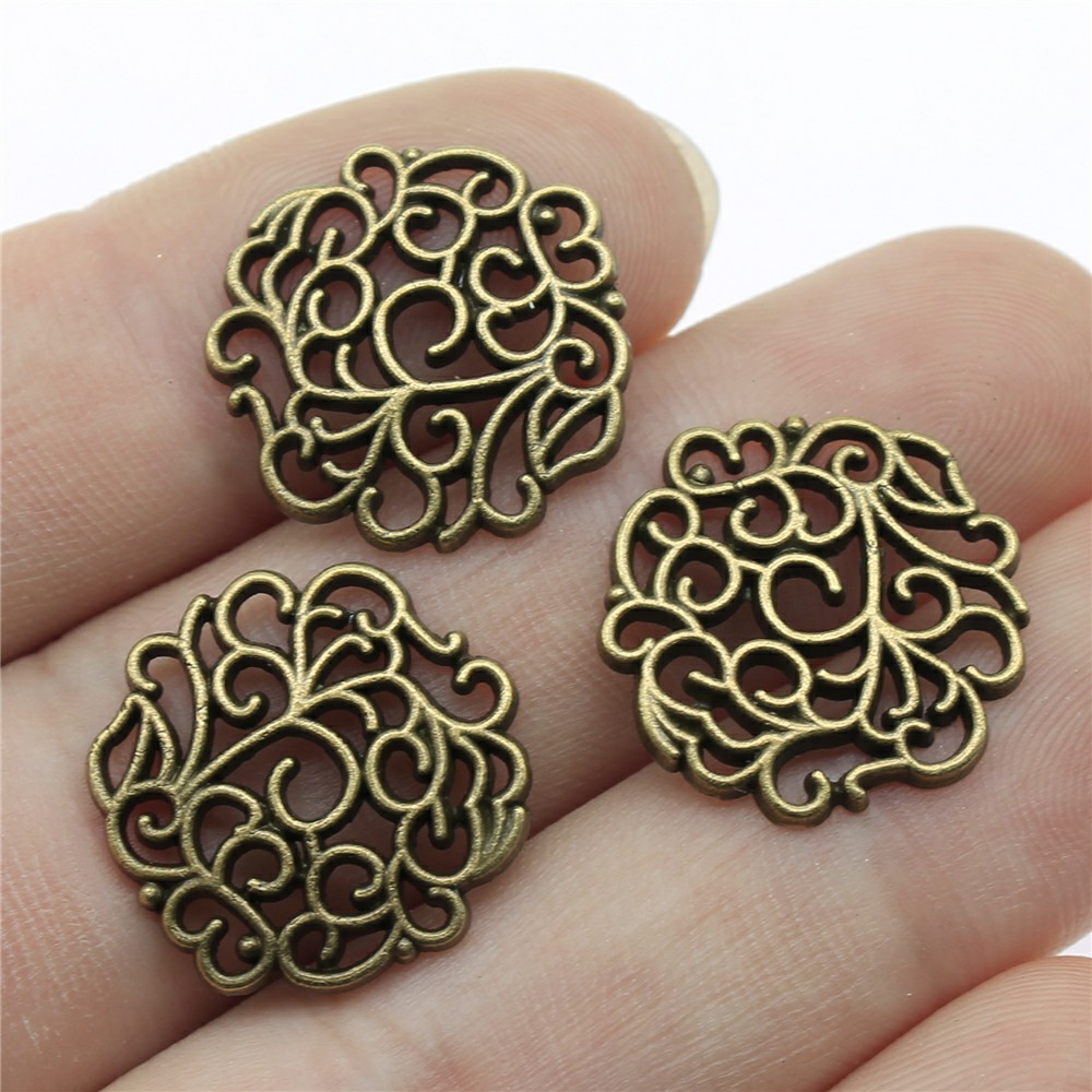Vintage Fashion Theme - 10pcs 18x18mm 2 색 골동품 실버