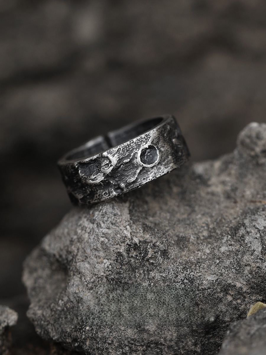 Vintage Fashion Rings - 오리지널 순수 999 실버 반지 남성용
