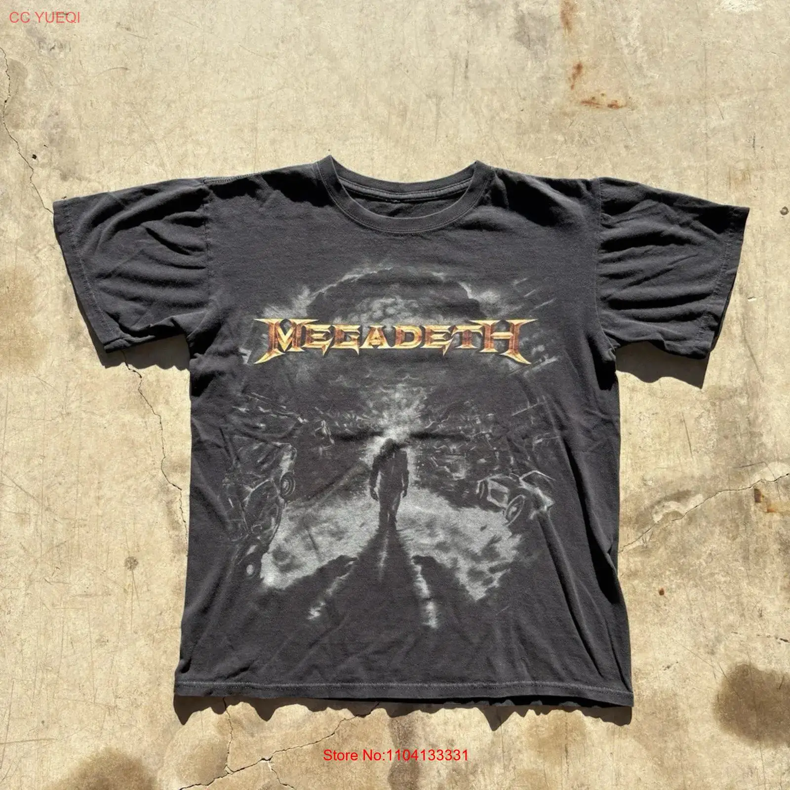 Band Tee Faded 90S - 빈티지 90년대 Y2K 앤빌 메가데스 블랙