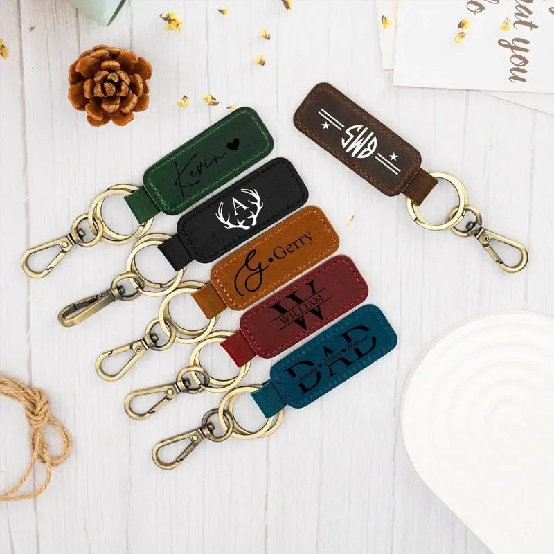 남녀공용 레이저 커스텀 로고 가죽 키체인, 빈티지 각인 - Vintage Fashion Rings 리뷰 및 가격